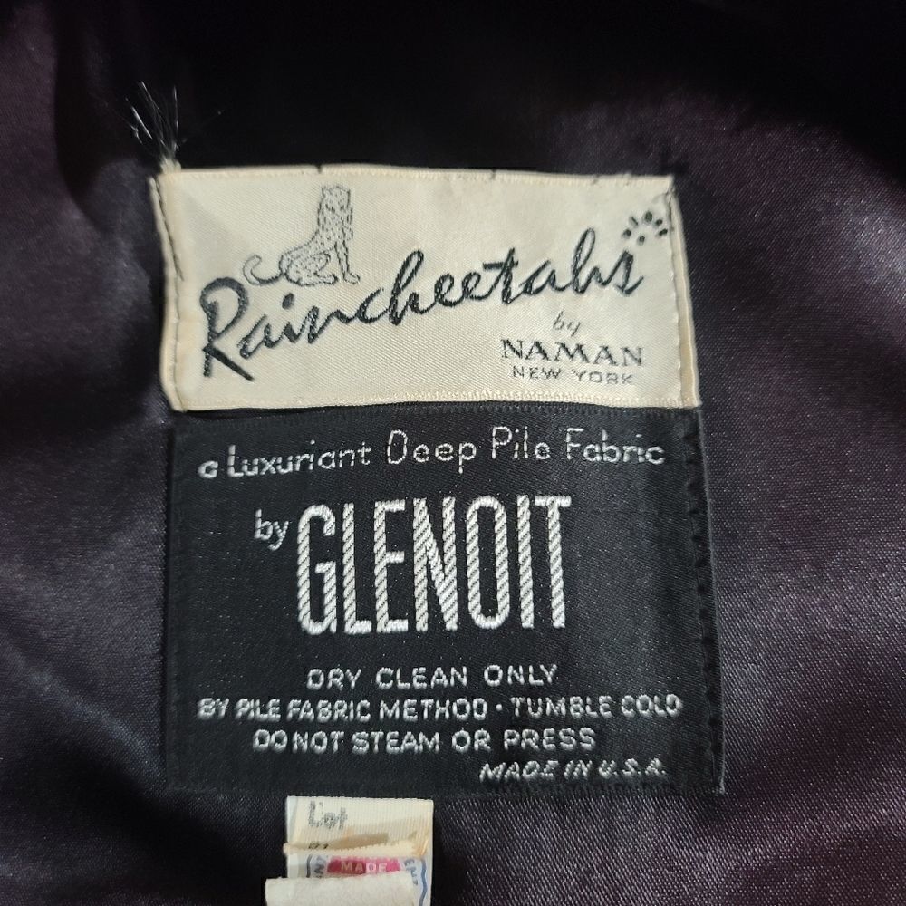 Raincheetahs Naman Vintage 60s Faux Fur Black Coat - Picture 9 of 14
